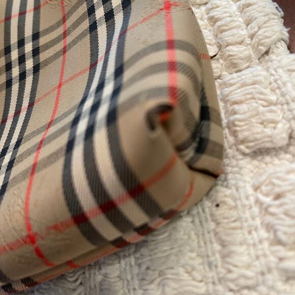 Vintage Burberrys’ cosmetic or travel pouch nova check beige /brown plaid - Picture 6 of 12